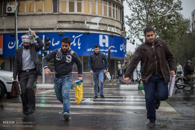 بارش باران پاییزی در تهران