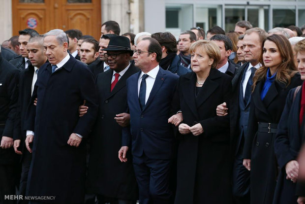 حضور «نتانیاهو» سردسته تروریست ها در پاریس مضحک است