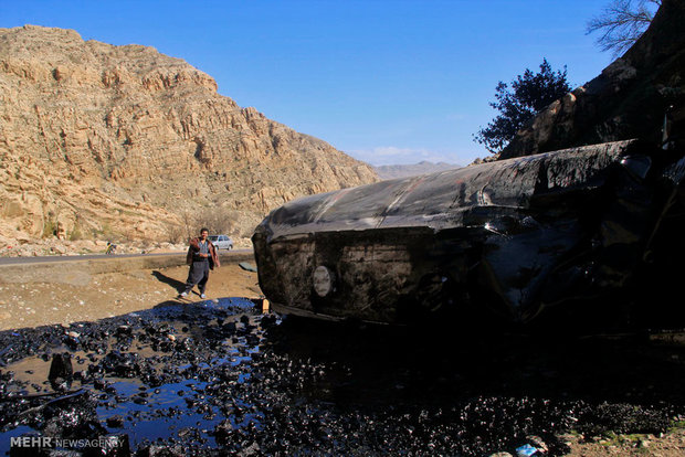 تصادف تانکر نفتکش عراقی حامل سوخت 