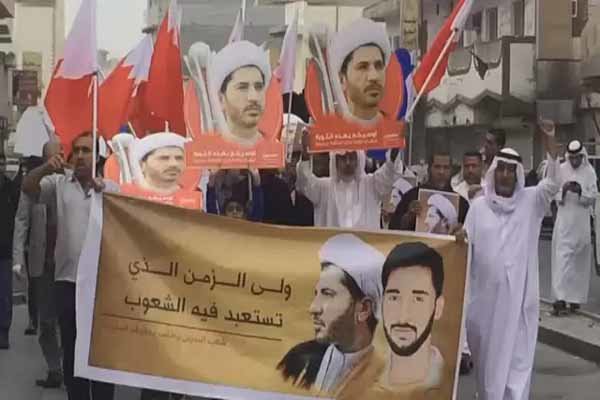 فیلم/ادامه تظاهرات مردم بحرین در حمایت از شیخ علی سلمان