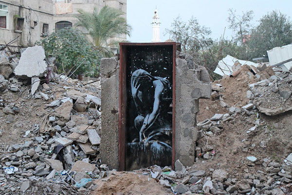 دیوارنگاری های بنکسی در غزه