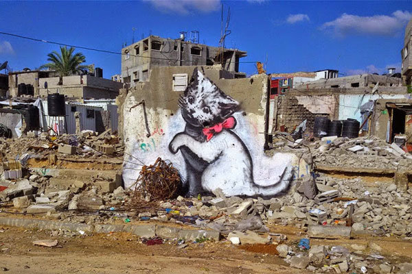 دیوارنگاری های بنکسی در غزه