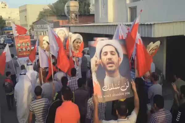 تظاهرات مردم بحرین در حمایت از شیخ علی سلمان