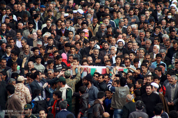 تشییع شهید گمنام در قزوین