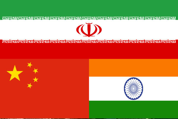 پرچم ایران، چین و هند 