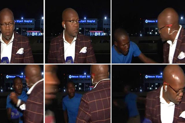 فیلم/حمله به خبرنگاران شبکه تلویزیونی آفریقای جنوبی دربرنامه زنده