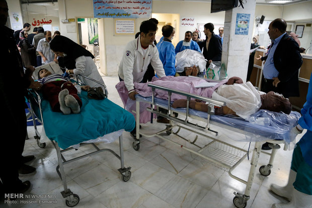 مصدومان آخرین چهارشنبه سال در بیمارستان شهید مطهری