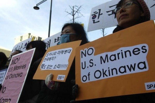 آمریکا به ساخت پایگاه هوایی در اوکیناوای ژاپن ادامه می‌دهد