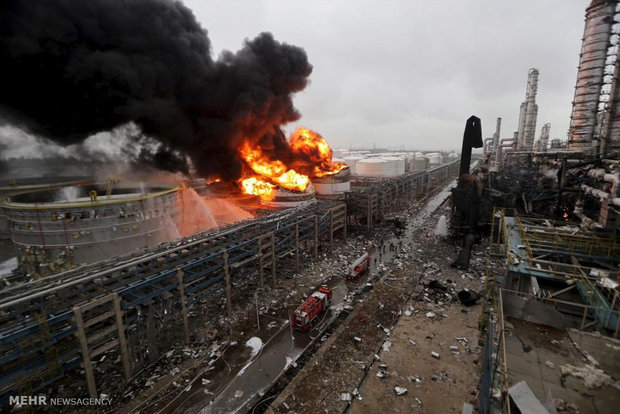 انفجار در کارخانه مواد شیمیایی‎