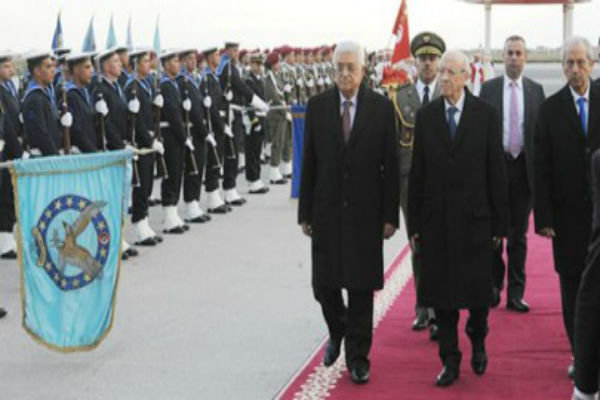 دیدار رئیس تشکیلات خودگردان فلسطین با رئیس‌جمهور تونس