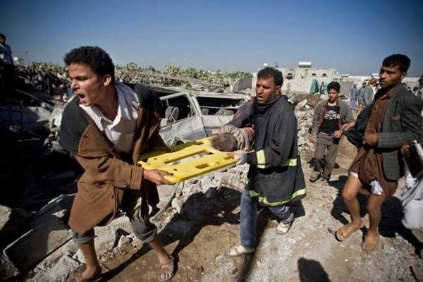 شهادت ۱۷ معلم و کودک یمنی/بیش از ۲۵ حمله هوایی عربستان به تعز