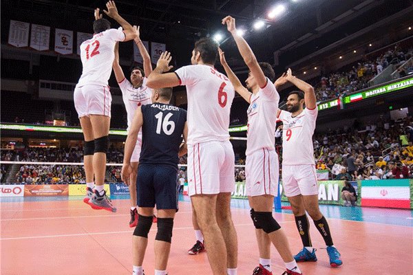 دیدار تیم های ملی والیبال آمریکا و ایران