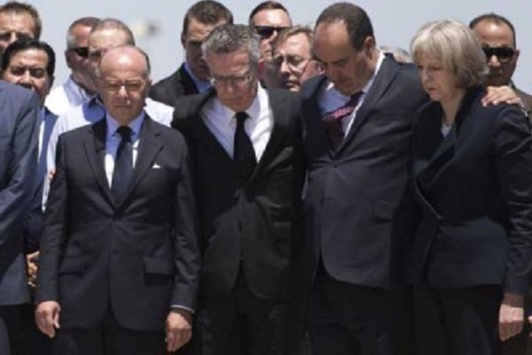 بازدید وزیران کشور اروپایی از محل حمله تروریستی تونس