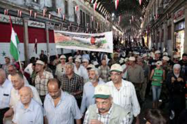 آغاز راهپیمایی روز قدس شهروندان سوری در دمشق
