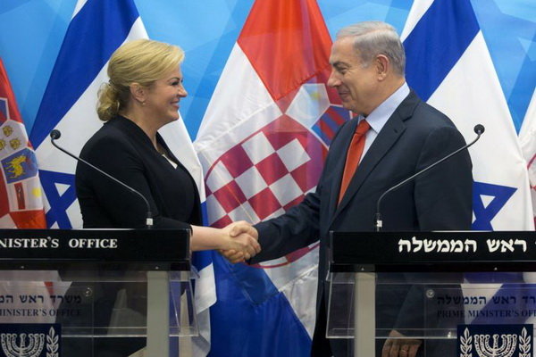 نتانیاهو و رئیس جمهور کرواسی