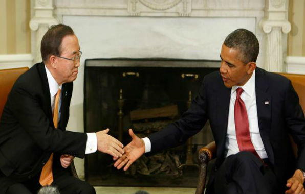 دیدار رئیس‌جمهوری آمریکا با دبیرکل سازمان ملل