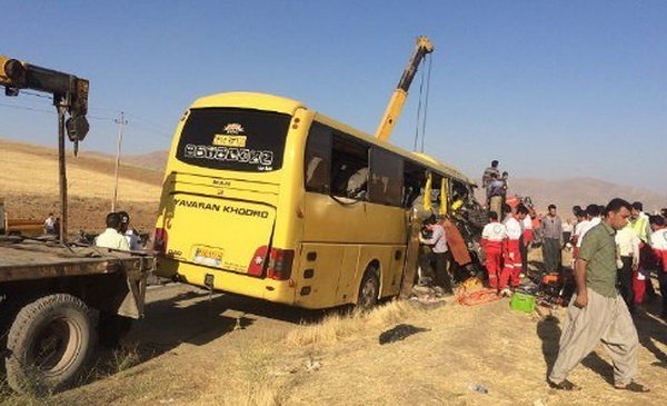 حریق اتوبوس در همدان و اسکان ۴۰ مسافر آن صحت ندارد