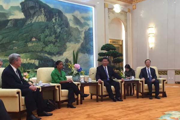 «سوزان رایس» با رئیس جمهور و دیگر مقامات چین دیدار کرد