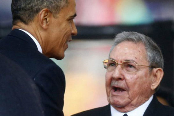 باراک اوباما و رائول کاسترو