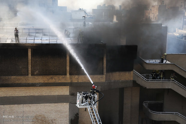 آتش سوزی در ساختمان وزارت کشور 