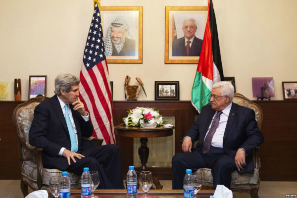 ابومازان با وزیر خارجه آمریکا در اردن دیدار کرد