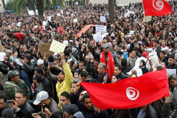 تظاهرات مردم تونس در حمایت از انتفاضه مردم فلسطین