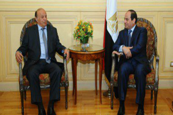 دیدار السیسی با رئیس جمهوری فراری یمن