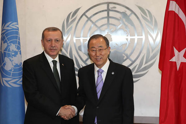 گفتگوی «بان کی مون» و «اردوغان» درباره مسائل بین المللی