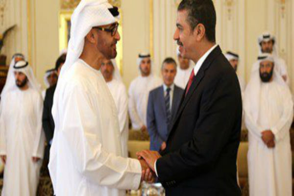 دیدار نخست وزیر مستعفی یمن با ولیعهد ابوظبی