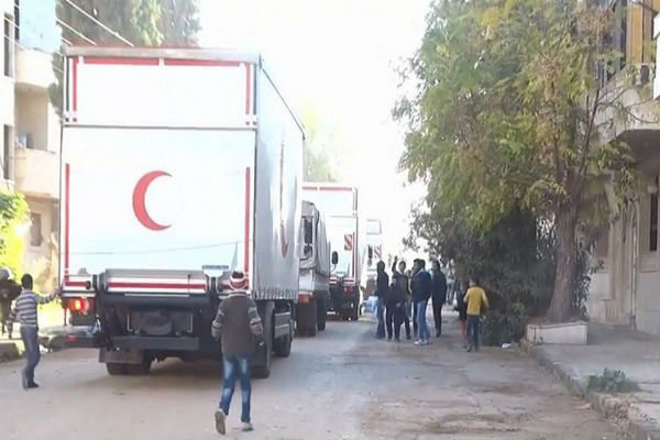 ارسال اولین محموله کمکهای انسان دوستانه به منطقه «الوعر» حمص