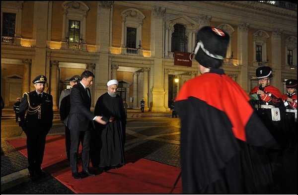 نخست وزیر ایتالیا از روحانی استقبال کرد/ آغاز نشست رسمی