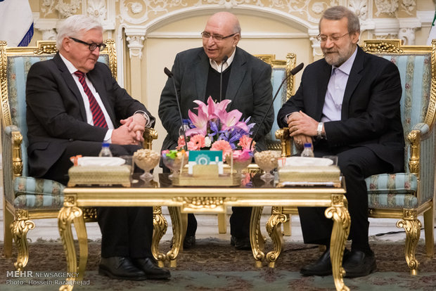 دیدار علی لاریجانی، رئیس مجلس شورای اسلامی و اشتاین مایر، وزیر خارجه آلمان