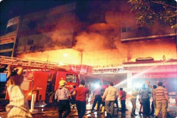 ده ها کشته و زخمی در آتش سوزی هتلی در اربیل عراق