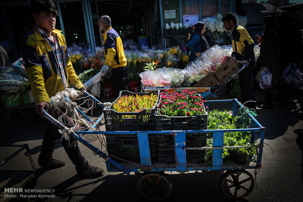 بازار گل تهران در آستانه عید نوروز