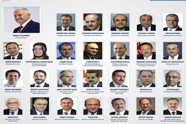 کابینه جدید وزرای ترکیه