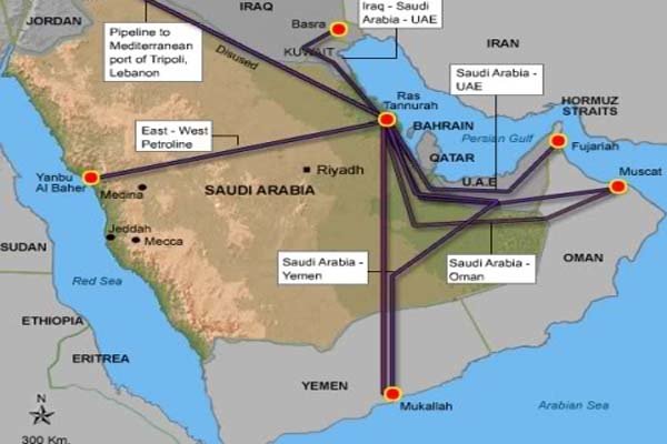 نقشه یمن و عربستان