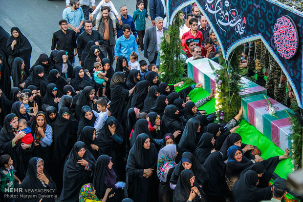 مراسم استقبال از پیکر مطهر 4 شهید گمنام دوران دفاع مقدس در بجنورد