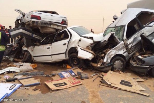 جزئیات برخورد اتوبوس با تریلی در محور دلیجان - اصفهان کراپشده - تصادف رانندگی