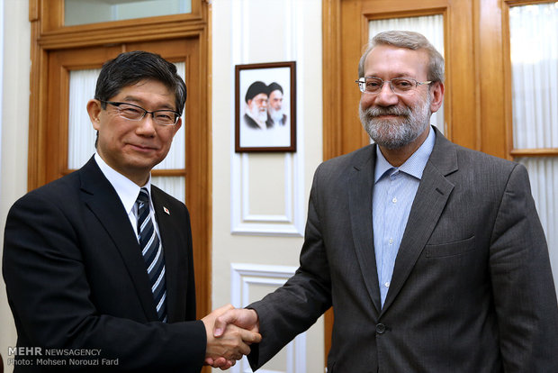 دیدار سفیر ژاپن در تهران با علی لاریجانی رئیس مجلس شورای اسلامی