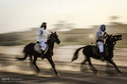 مسابقه بومی محلی اسب سواری در روستای شری مری