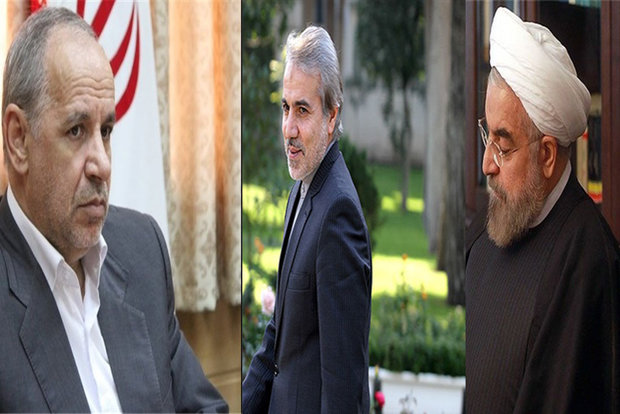محمد باقر نوبخت و جمشید انصاری و حسن روحانی