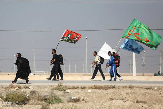 زائران اربعین در مرز شلمچه