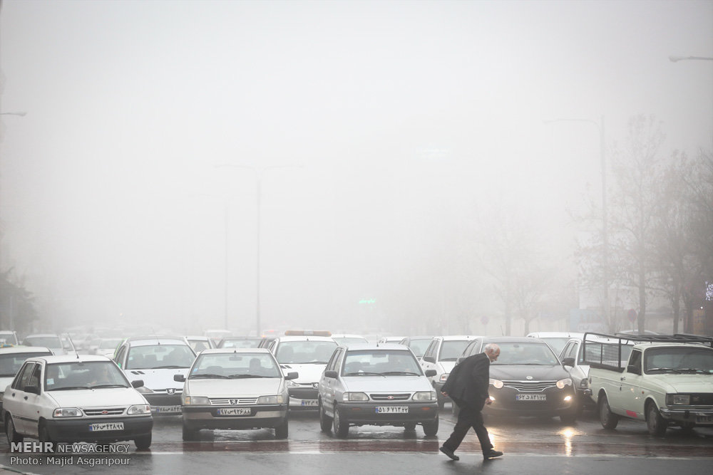 آسمان مه آلود تهران