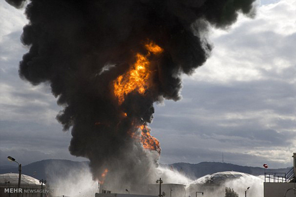 آتش سوزی در پالایشگاه نفت اسرائیل‎