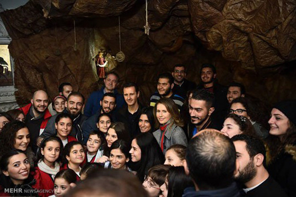حضور بشار اسد در کلیسایی در دمشق