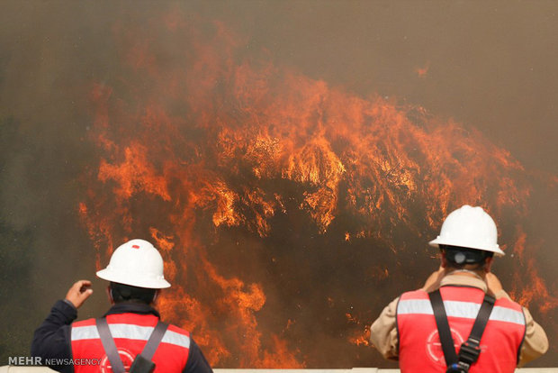 آتش سوزی گسترده در شیلی‎