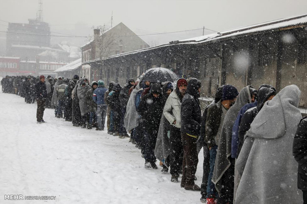 وضعیت اسفبار پناهجویان در سرمای اروپا‎
