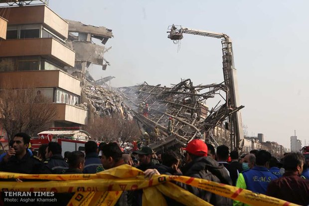 Plasco Building collapses after massive blaze