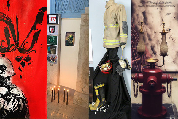 گالری گردی و احترام به آتش نشانان قهرمان