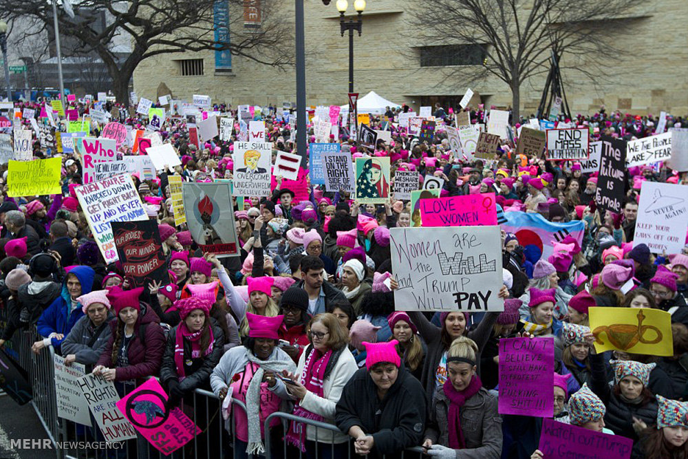تظاهرات زنان آمریکا علیه ترامپ‎